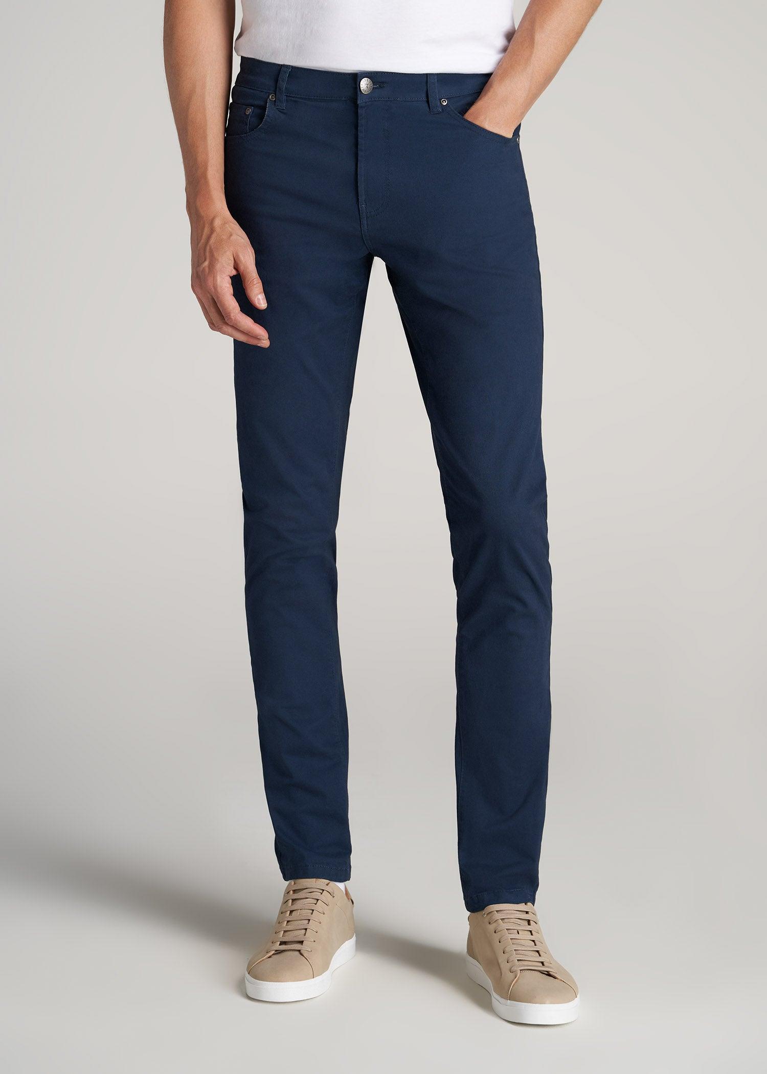 Carman TAPERED Fit Five Pocket Pants for Tall Men in Marine Navy Male Product Image