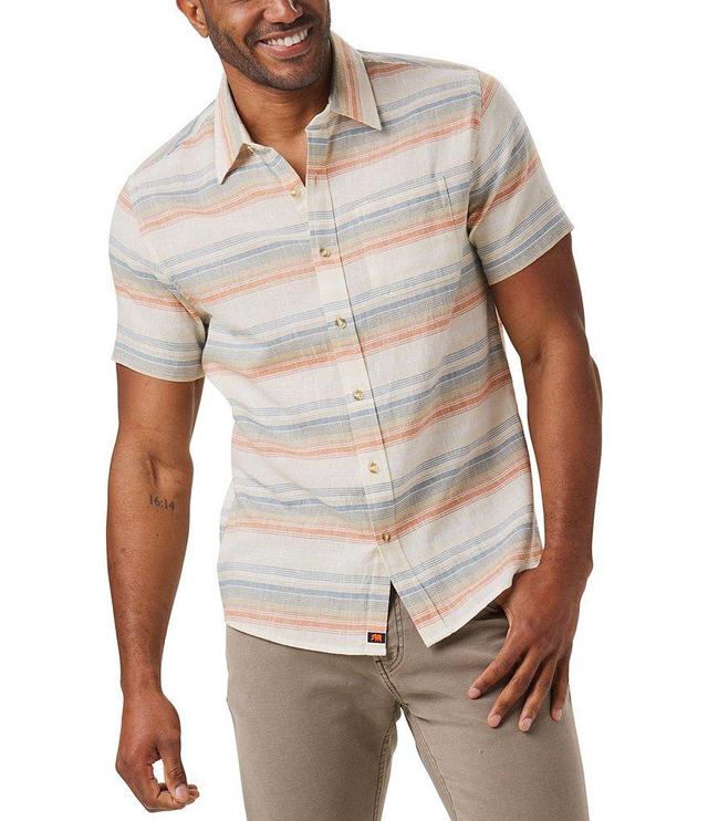 The Normal Brand Freshwater Stripe Short-Sleeve Woven Shirt Product Image