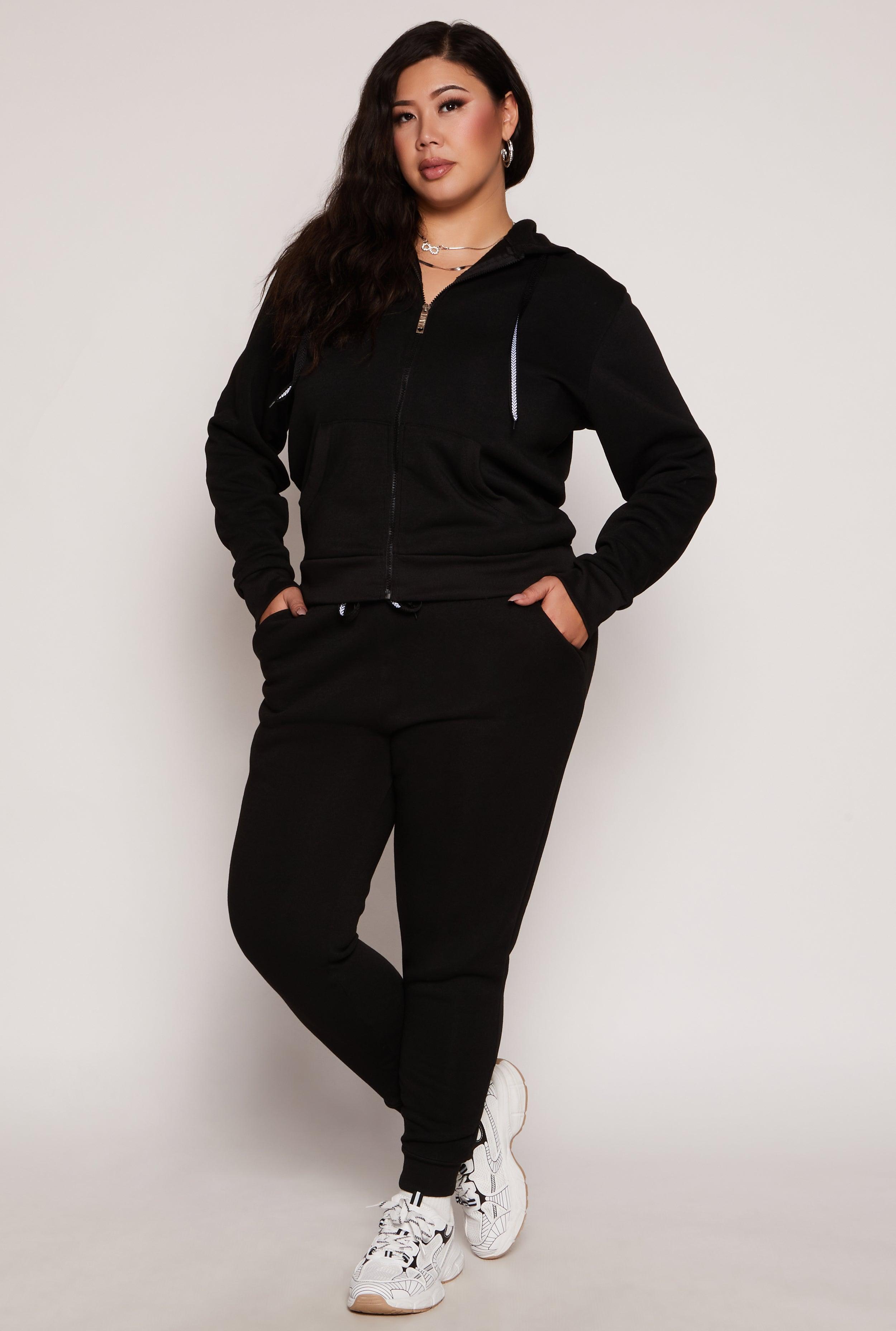 Womens Plus Size Fleece High Waist Joggers product image