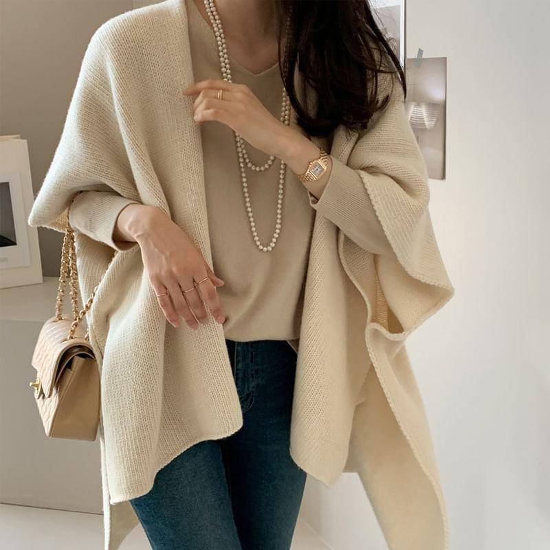 Plain Open Front Cardigan Product Image