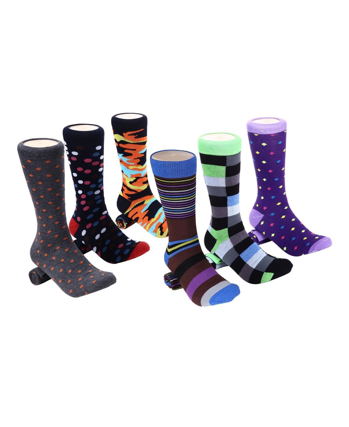 Mio Marino Mens Bold Designer Dress Socks Pack of 6 Product Image