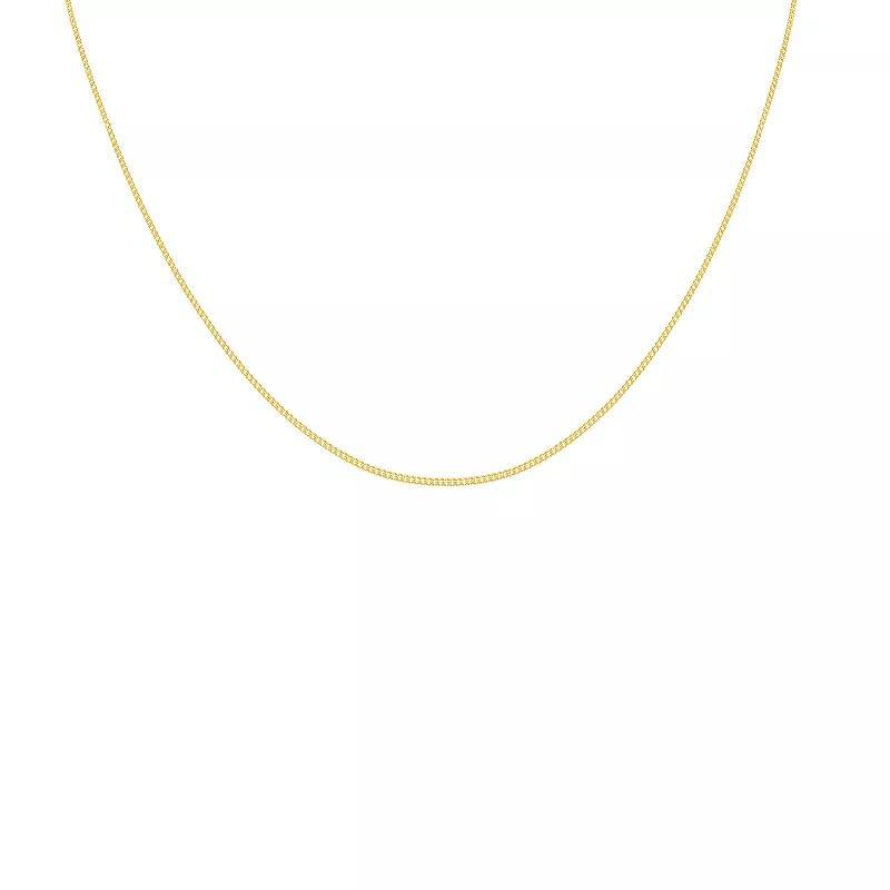 PRIMROSE 14k Gold 0.63 mm Diamond-Cut Curb Chain Necklace, Womens 14k Yellow Gold Product Image