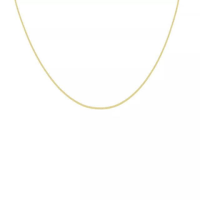 PRIMROSE 14k Gold 0.63 mm Diamond-Cut Curb Chain Necklace, Womens 14k Yellow Gold Product Image