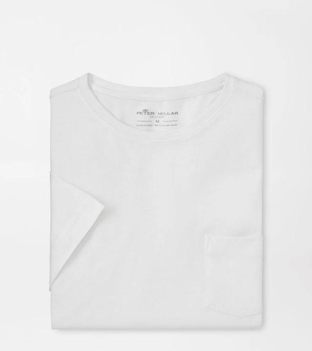 Peter Millar Mens Lava Wash Pocket Tee | Color: White | Size: L Product Image