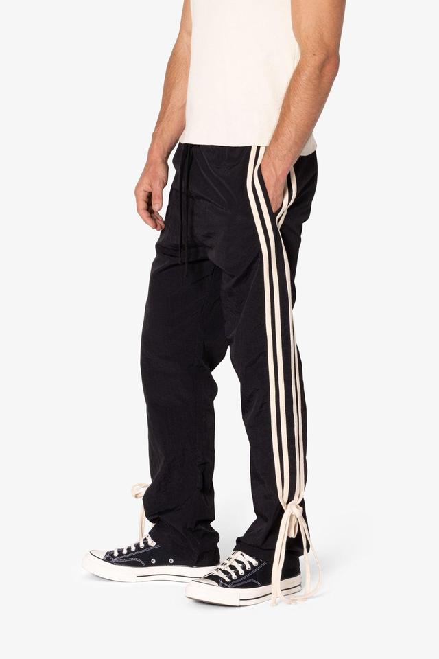 Tied Stripe Track Pants - Black Product Image