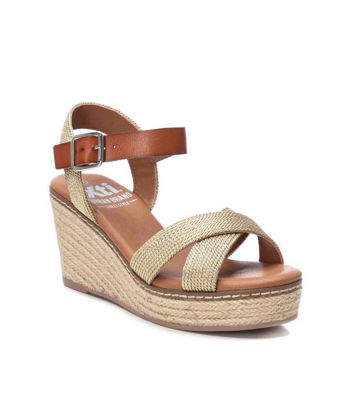 Xti Womens Jute Wedge Sandals By Xti Gold Product Image