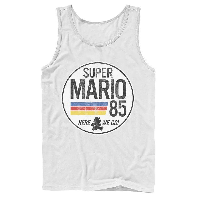 Mens Super Mario Retro Distressed Logo Tank Top Product Image