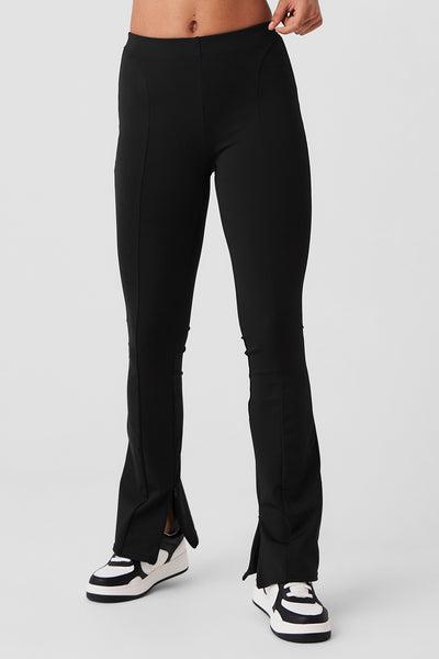 High-Waist 7/8 Zip It Flare Legging - Black Product Image