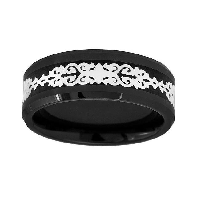 Black Ceramic and White Immersion-Plated Stainless Steel Band - Men, Mens Multicolor Product Image