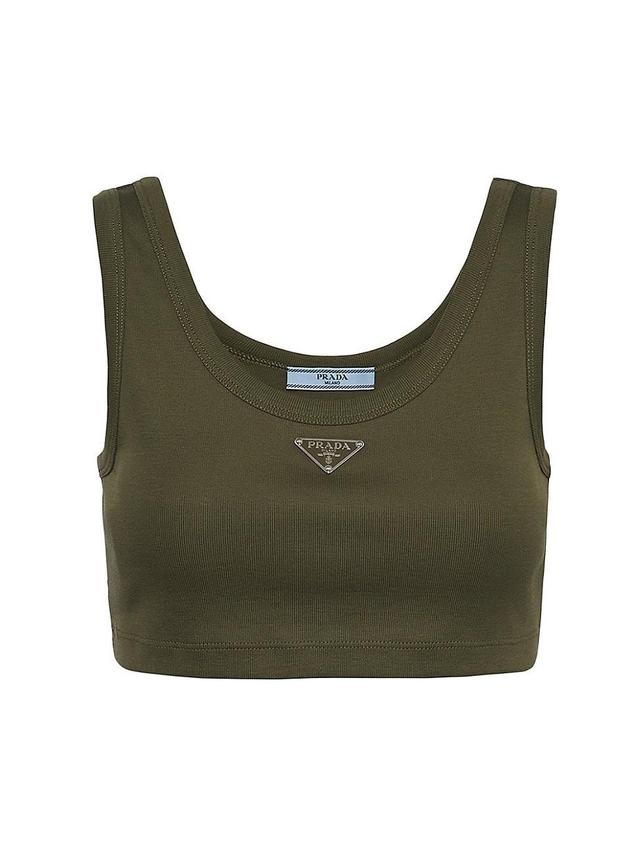 Womens Ribbed Knit Crop Top Product Image