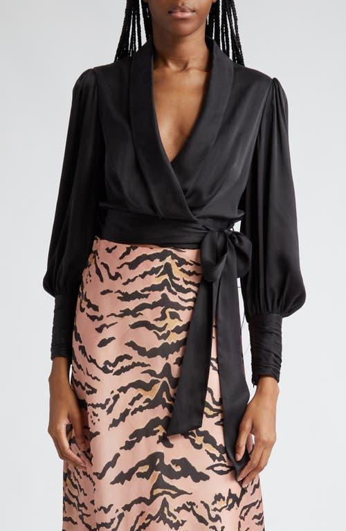 Zimmermann Long Sleeve Silk Wrap Top Product Image