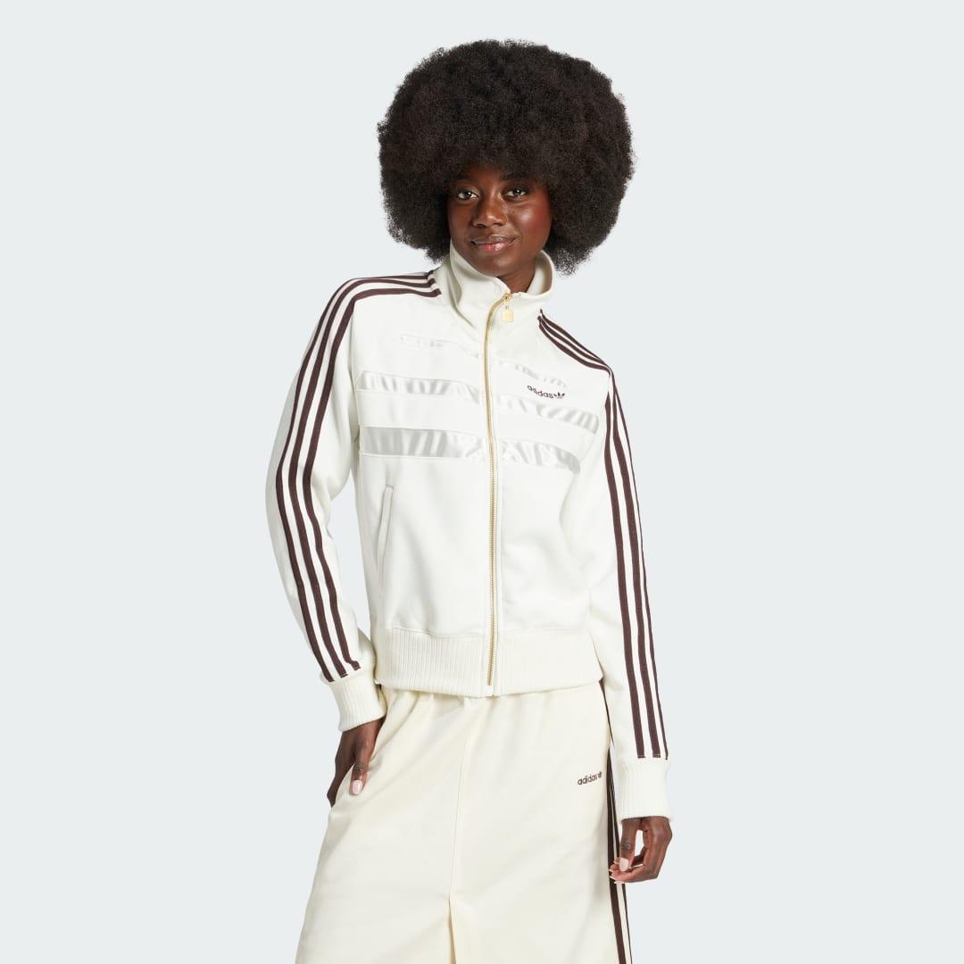 adidas Suede the First Track Top Off White M Womens Product Image