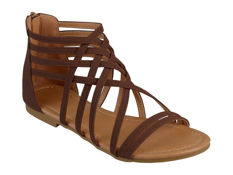 Journee Collection Womens Hanni Crisscross Strappy Flat Sandals Product Image