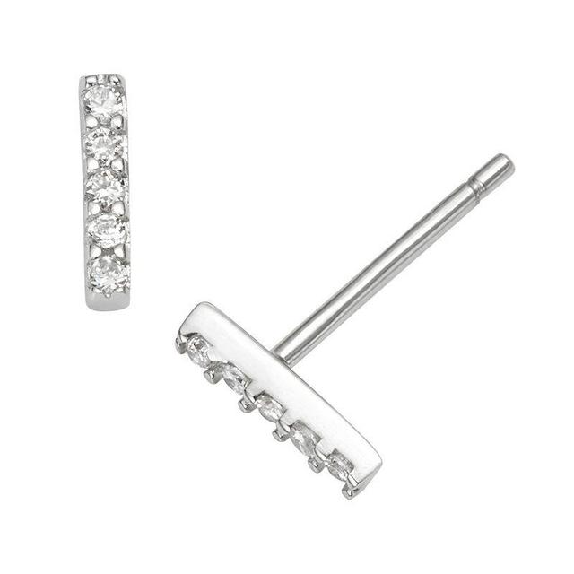 Sophie Miller Sterling Silver Cubic Zirconia Initial Stud Earrings, Womens Product Image