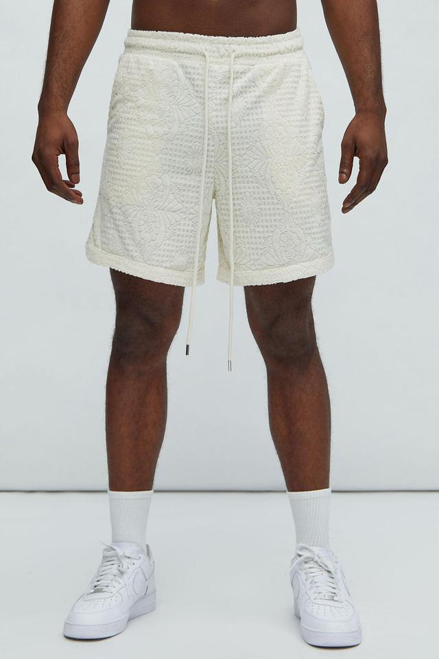 Ojai Textured Warmup Shorts - Cream Product Image