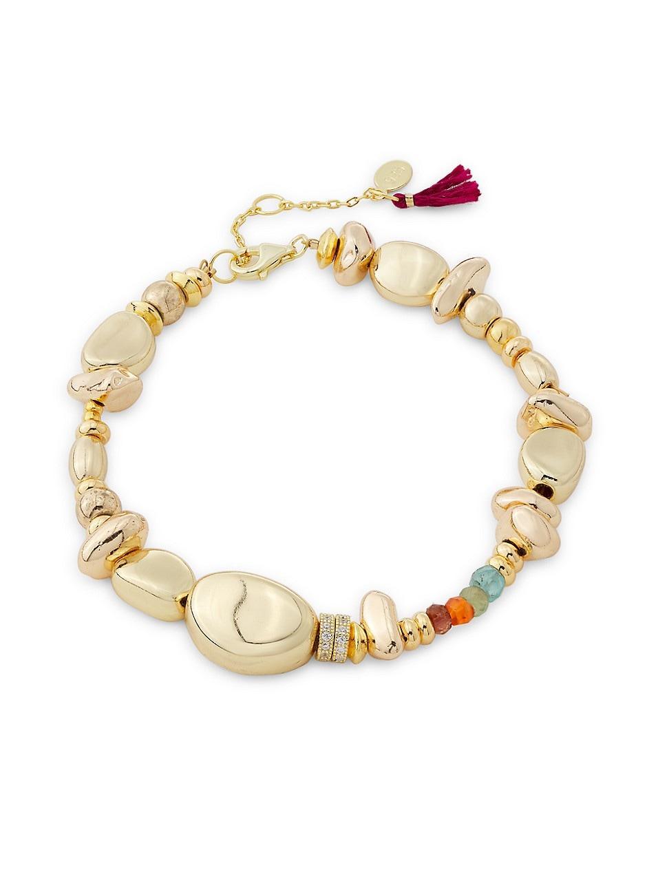 Womens Astro 14K-Gold-Filled, Gemstone & Cubic Zirconia Beaded Bracelet Product Image