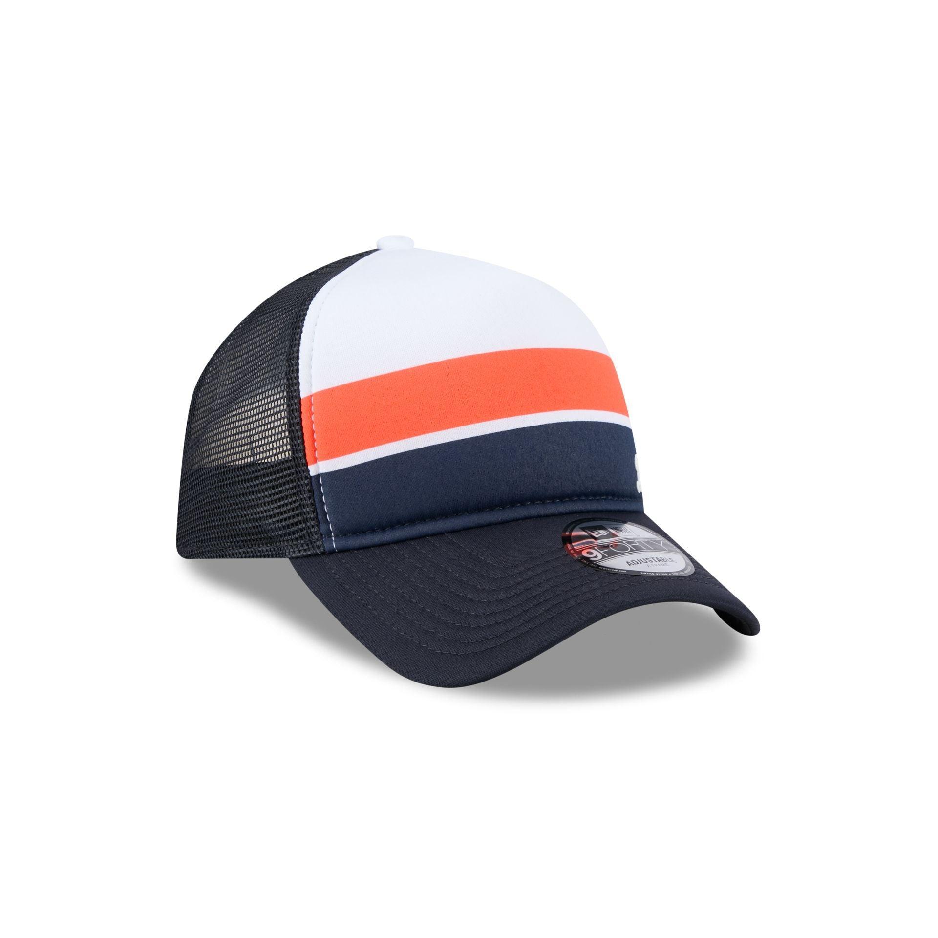 Detroit Tigers Color Block 9FORTY A-Frame Trucker Snapback Hat Male Product Image