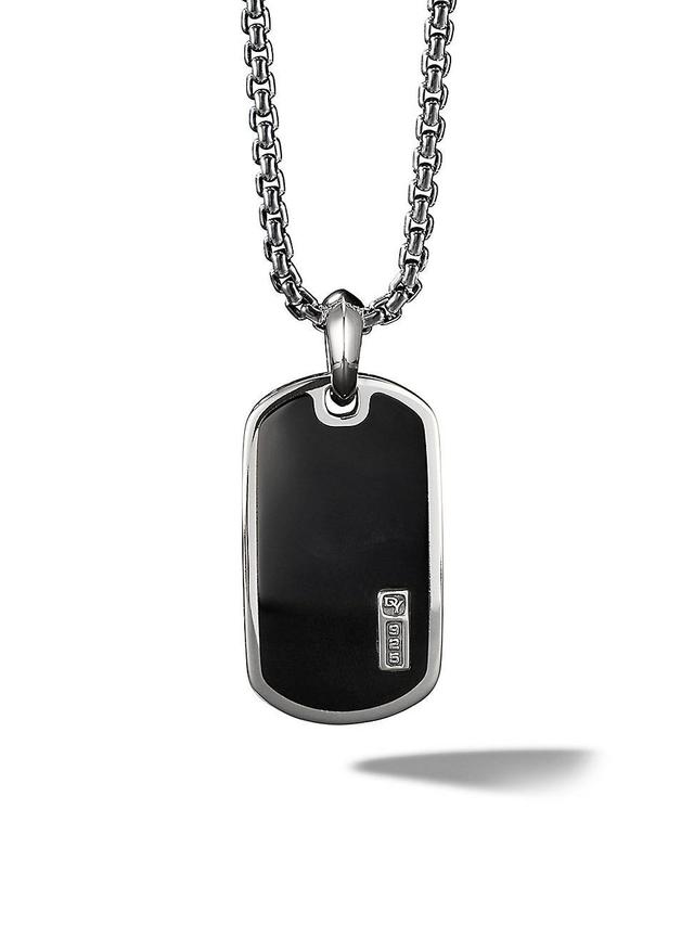 Mens Streamline Tag Pendant in Silver, 35mm Product Image