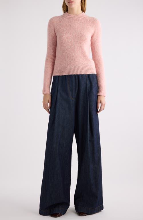 Crewneck Knitted Jumper In Light Pink Product Image