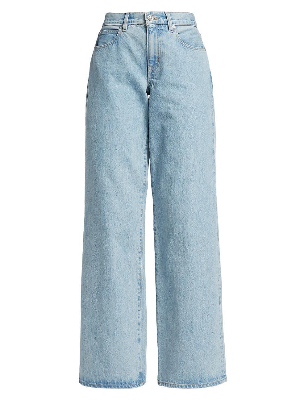 Womens Mica Mid-Rise Rigid Wide-Leg Jeans product image