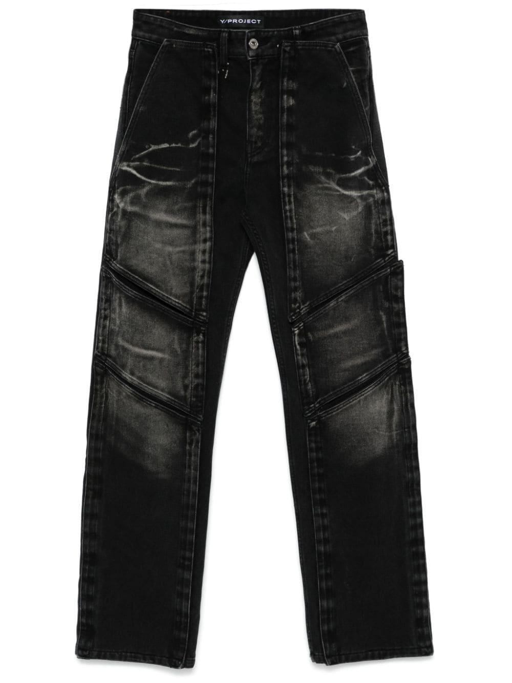 touch-strap multi-panel jeans Product Image