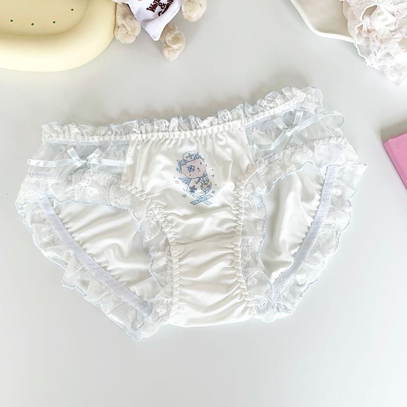 Frill Trim Print Panty Product Image