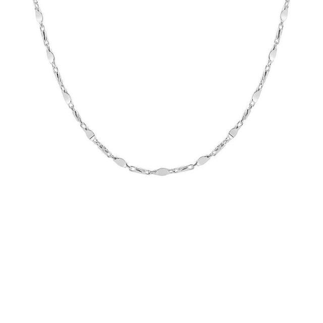 PRIMROSE Sterling Silver Polished Diamond Cut Flat Bar Stations Chain Necklace, Womens Product Image