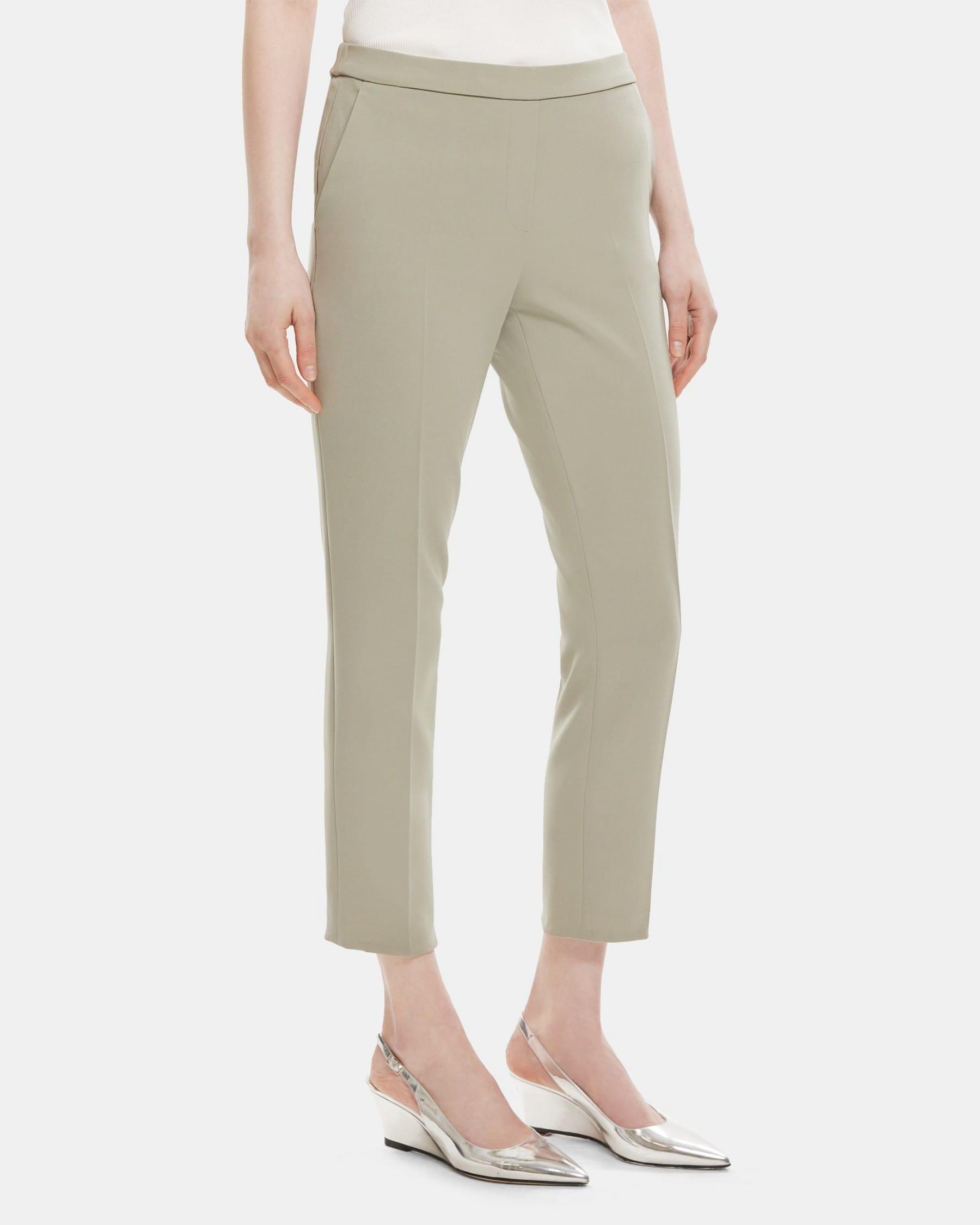 Cropped Slim Pull-On Pant in Crepe Product Image