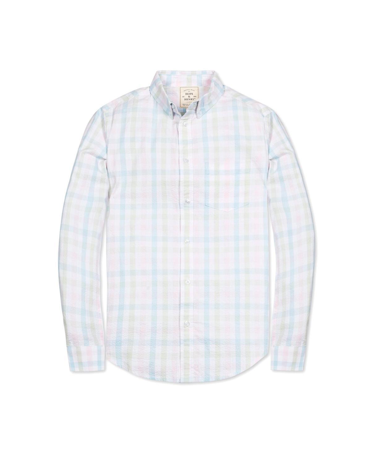 Hope & Henry Mens Organic Long Sleeve Seersucker Button Down Shirt Product Image