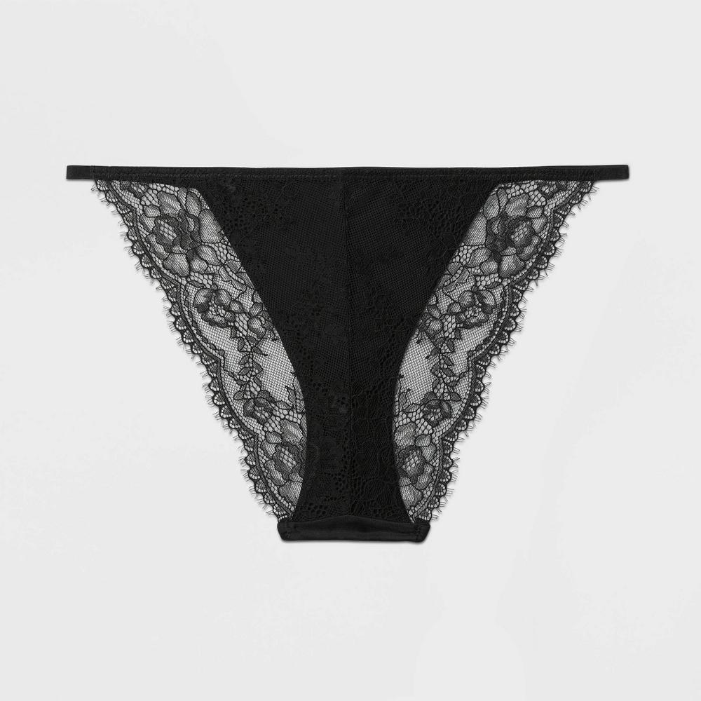 Womens Lace Back Tanga Lingerie Underwear - Auden Black XL Product Image