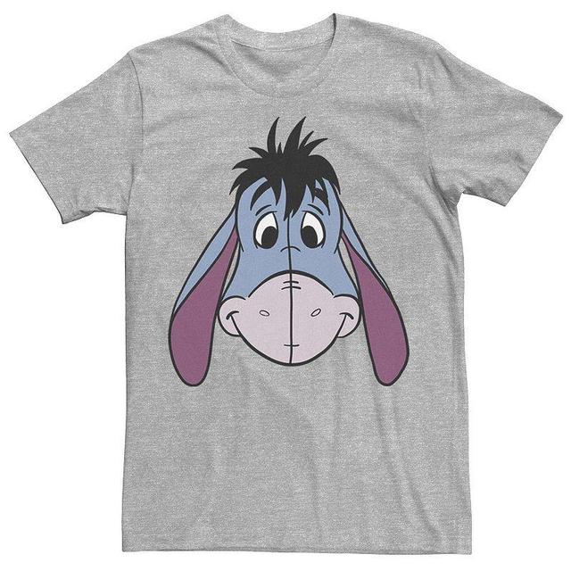 Disneys Winnie The Pooh Eeyore Mens Large Face Tee, Athletic Grey Product Image