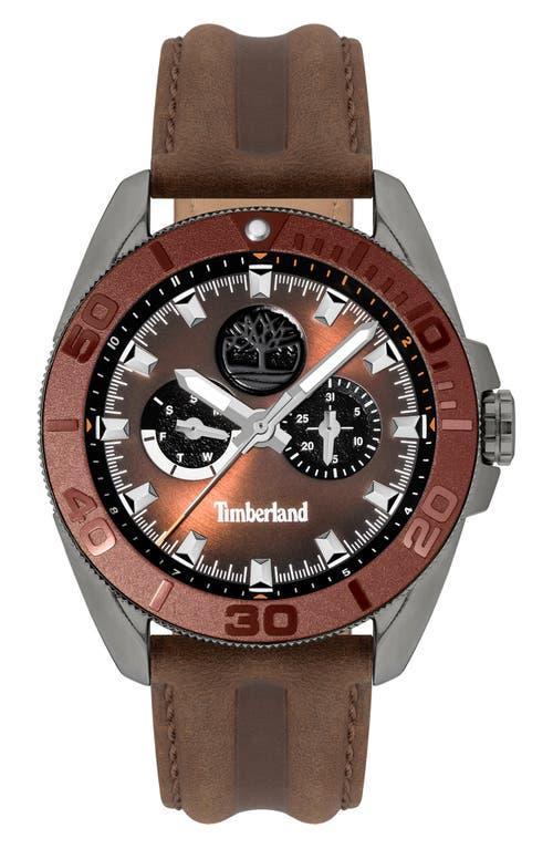 Timberland Fairhill Multifunction Leather Strap Watch, 44mm Product Image