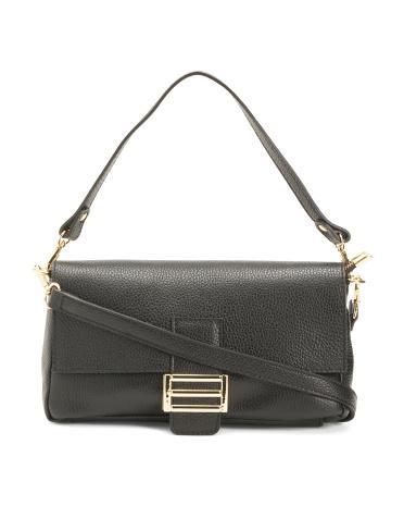 Leather Baguette Crossbody for Women Product Image