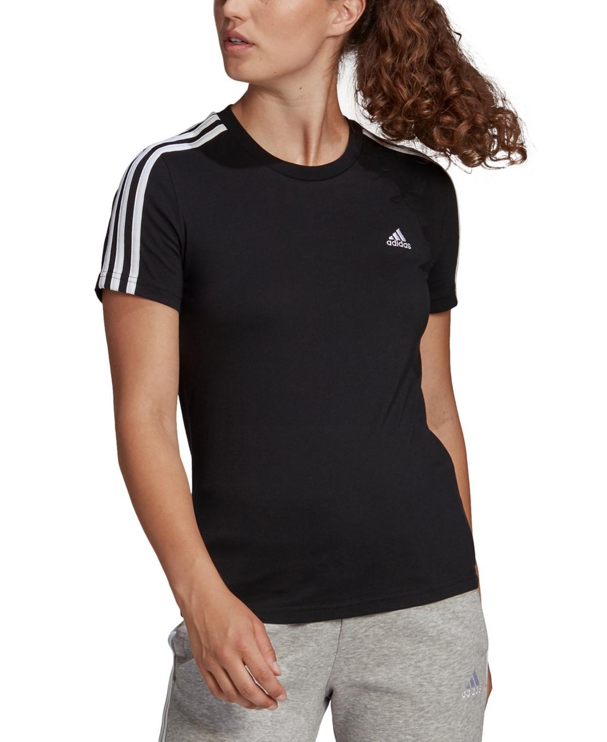 adidas Womens Essentials Cotton 3 Stripe T-Shirt Product Image