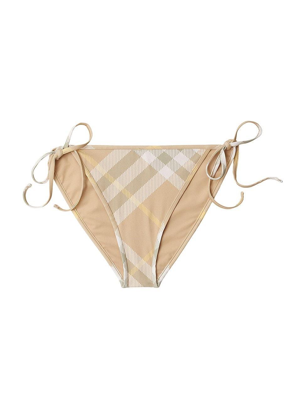 Womens Check Side-Tie Bikini Bottoms Product Image