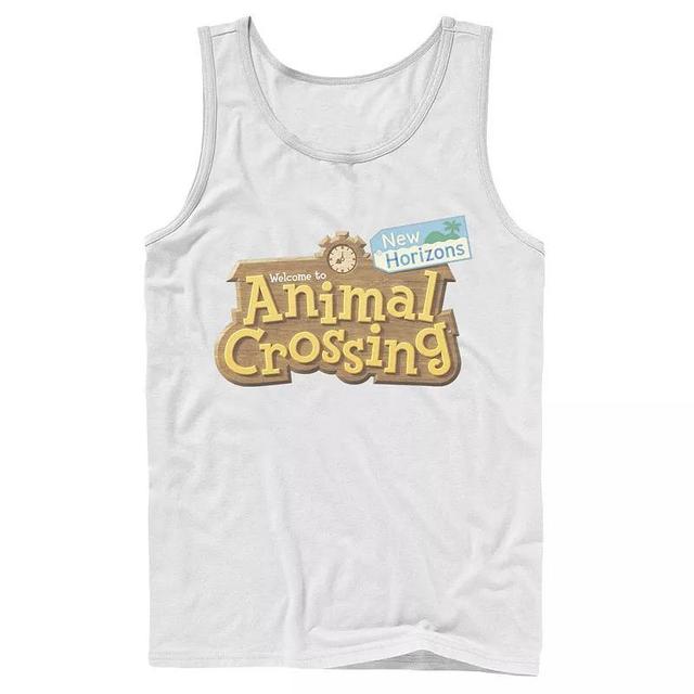 Mens Animal Crossing: New Horizons Welcome Wooden Sign Logo Tank Top Product Image