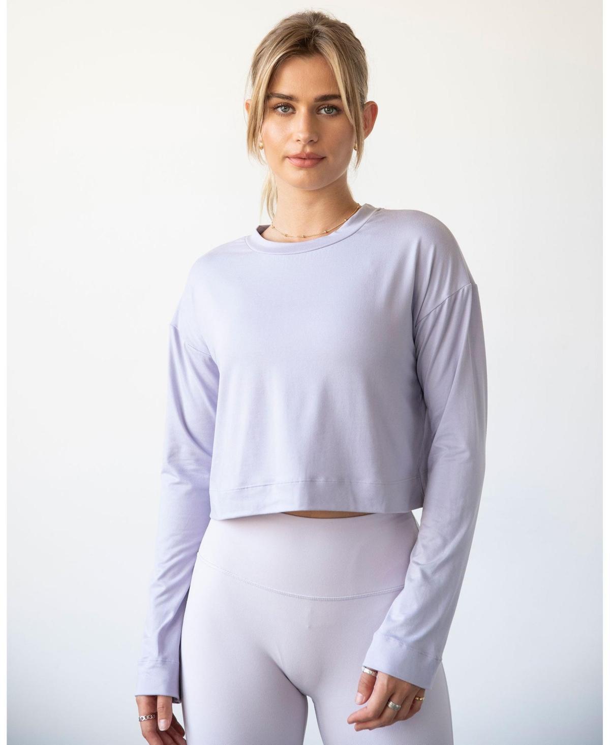 Rebody Active Womens Go With The Flow Crop Long Sleeve Top for Women Product Image