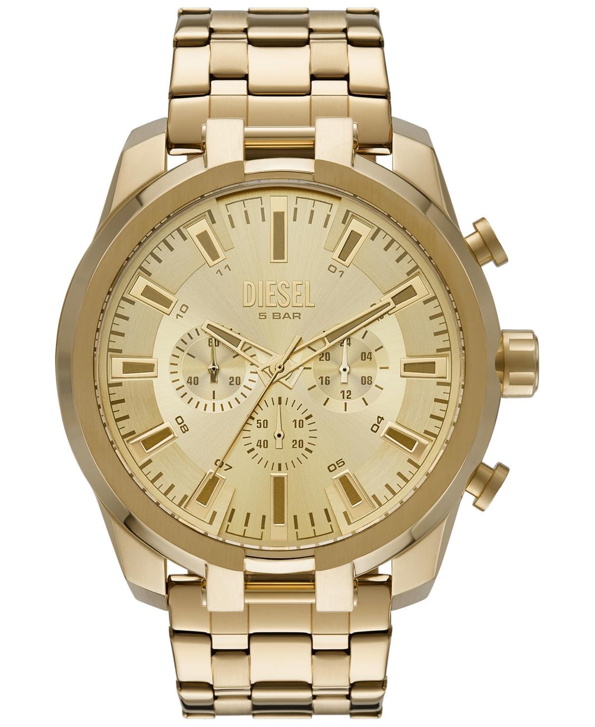 Diesel Mens Split Chronograph Gold-Tone Stainless Steel Bracelet Watch Product Image