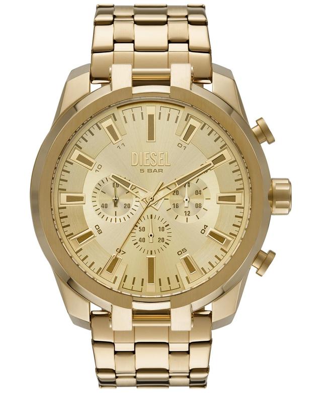 Diesel Mens Split Chronograph Gold-Tone Stainless Steel Bracelet Watch Product Image