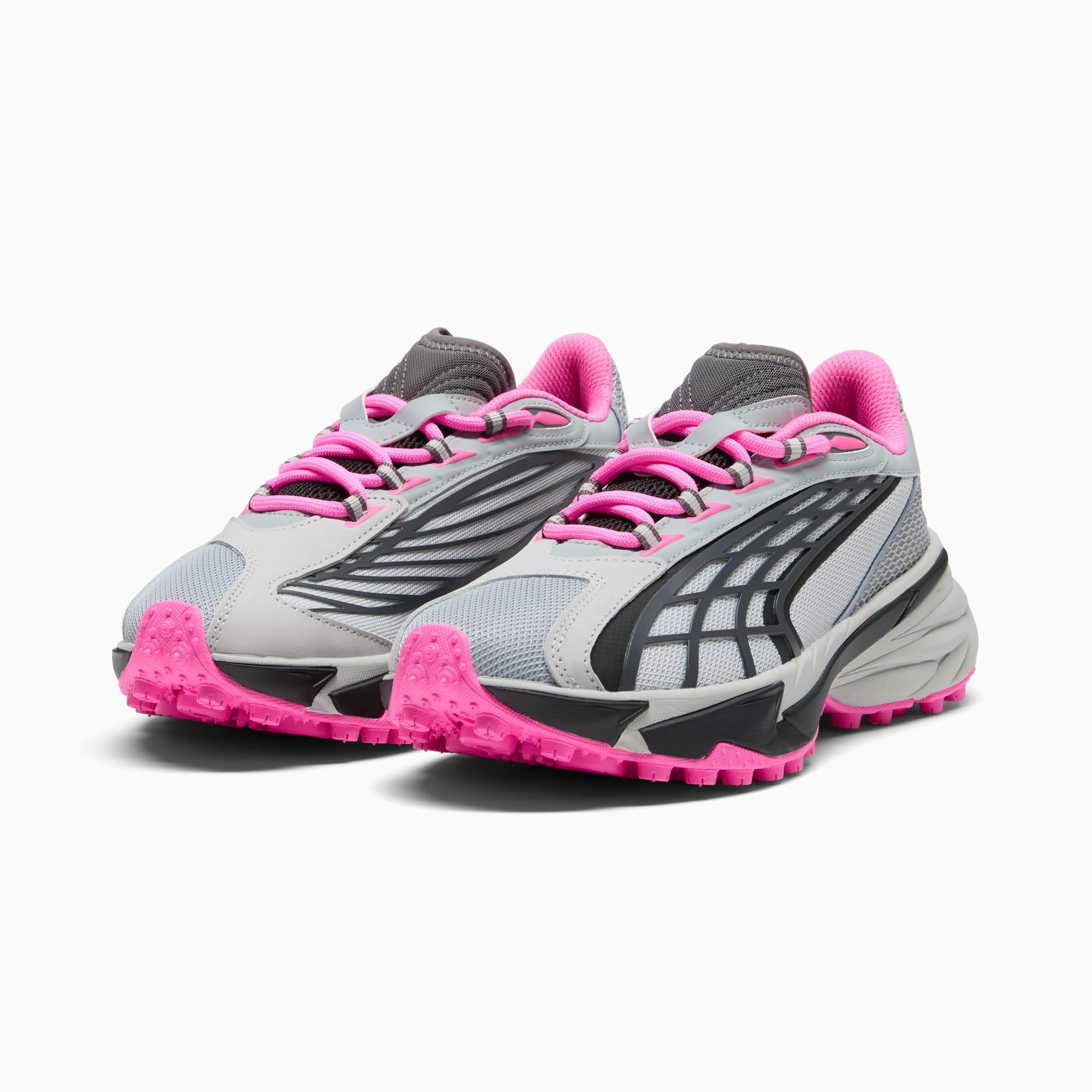 PUMA Spirex Sporty Women's Running Sneakers in Cool Mid Grey/Cool Dark Grey/Poison Pink Product Image