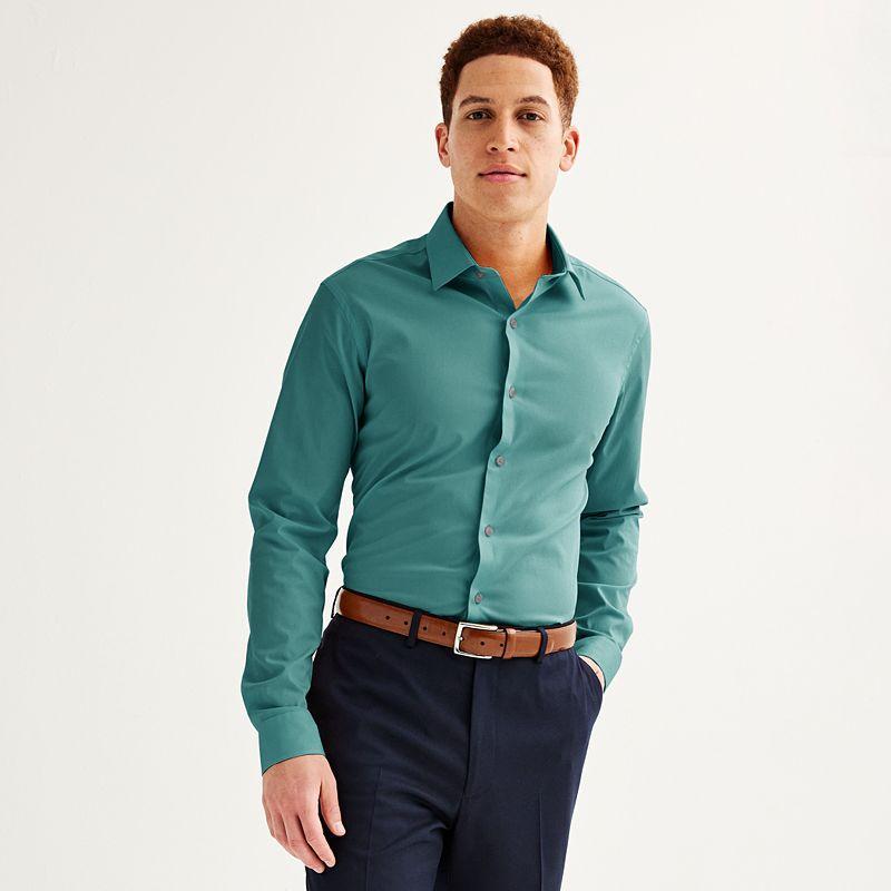 Mens Apt. 9 Premier Flex Solid Slim-Fit Wrinkle Resistant Dress Shirt Product Image