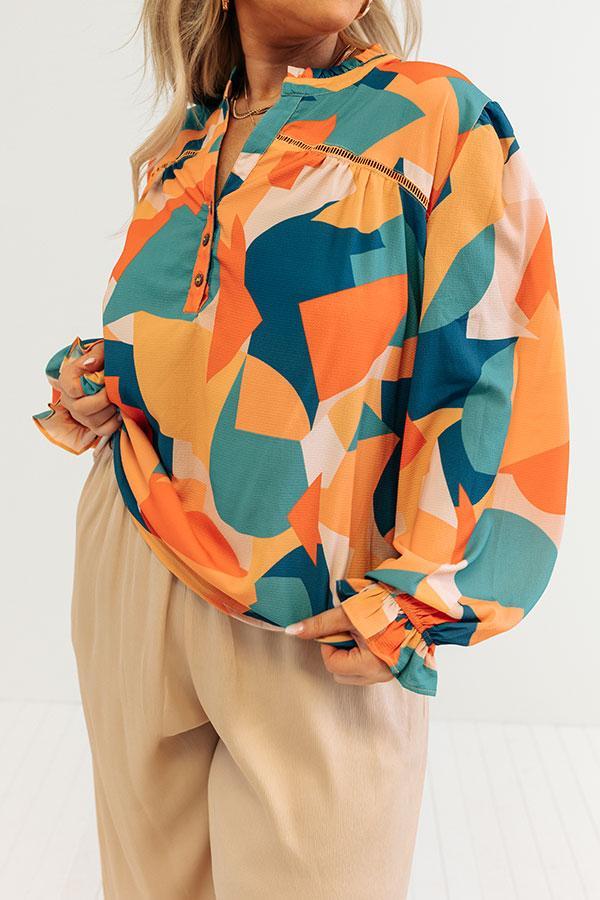 Day Cafe Shift Top In Orange Curves Product Image