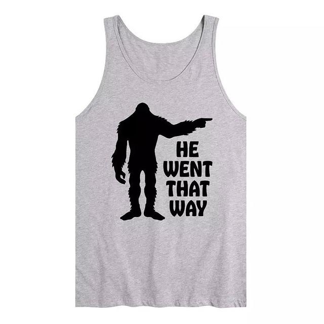 Mens Sasquatch He Went That Way Tank Top Product Image