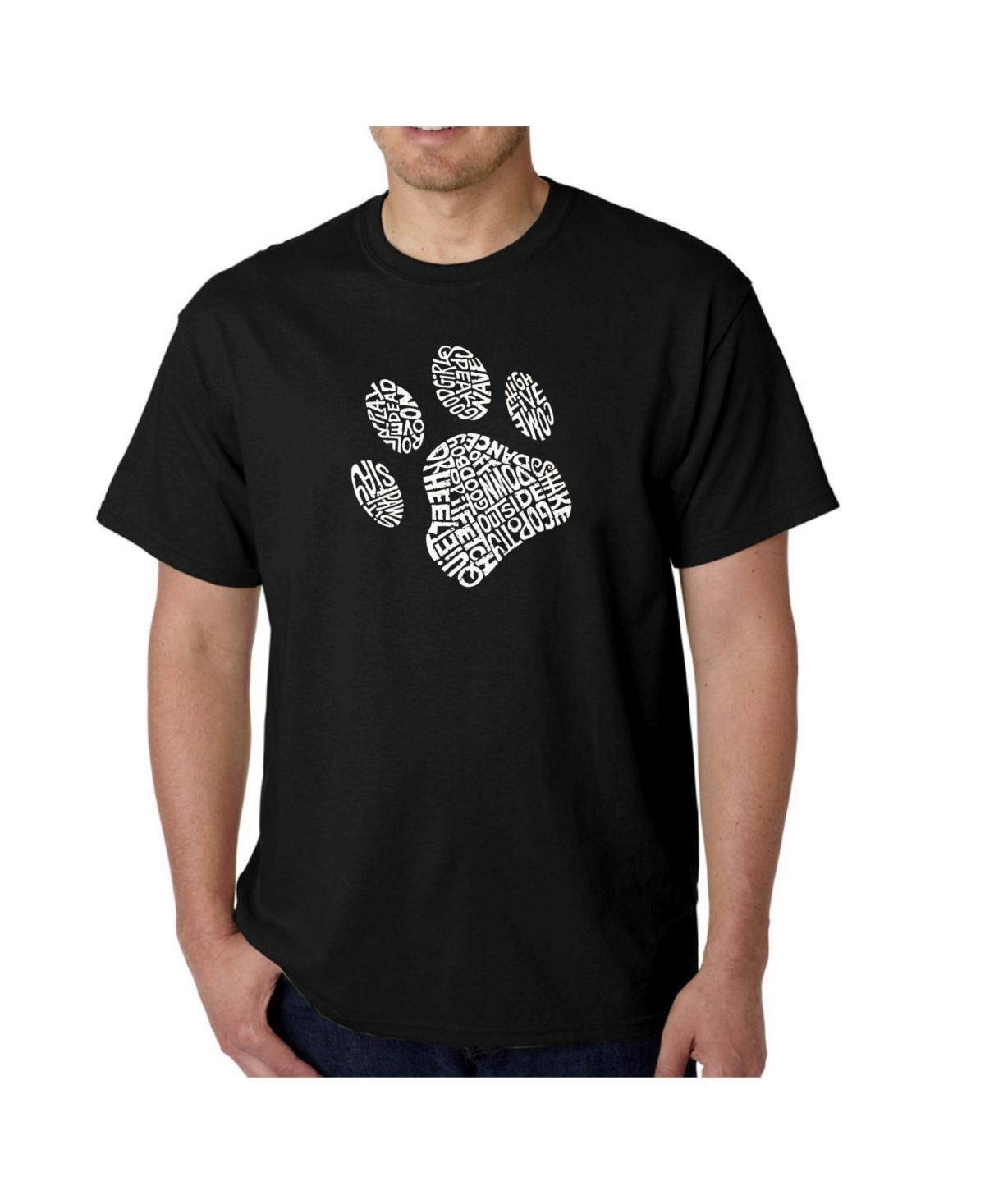 La Pop Art Mens Word Art T-Shirt - Dog Paw Product Image