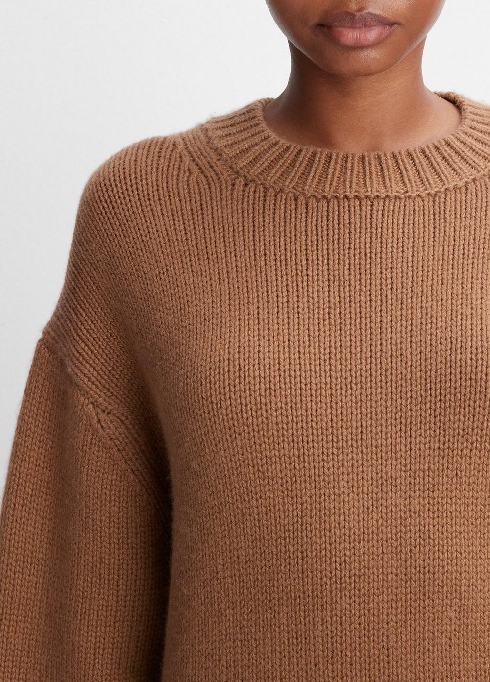 Wool and Cashmere Boyfriend Crew Neck Sweater Product Image