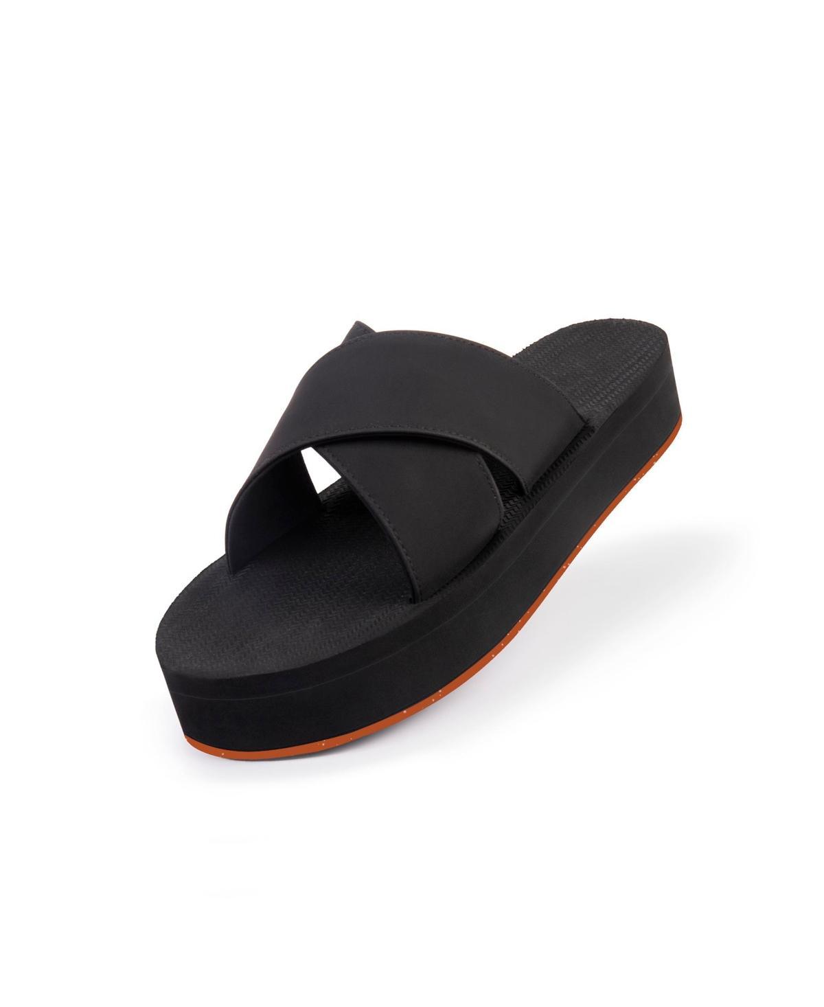 Indosole Womens Cross Platform Sandal with Sneaker Sole - Sea salt sole Product Image