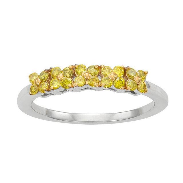 Jewelexcess Sterling Silver 1/3 Carat T.W. Yellow Diamond Ring, Womens Product Image