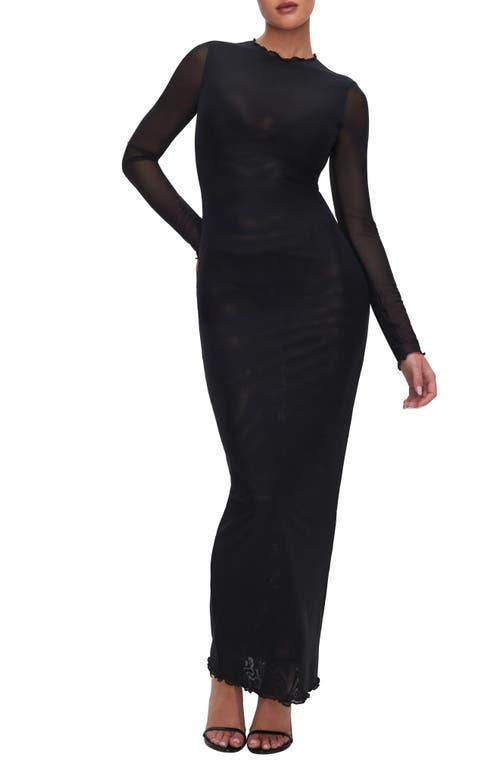 Womens Mesh Maxi Dress | Black, Size 2XL | Good American by Khlo Kardashian Product Image