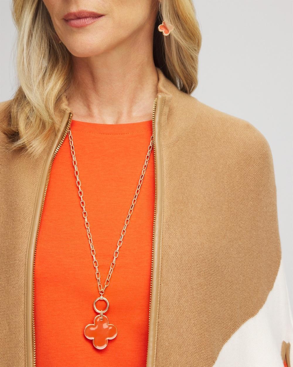 Orange Reversible Pendant Necklace Product Image