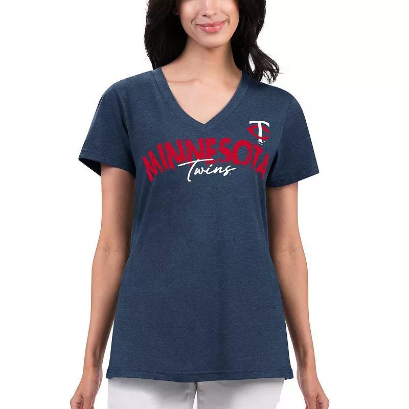 Womens G-III 4Her by Carl Banks Minnesota Twins Key Move V-Neck T-Shirt Blue Product Image